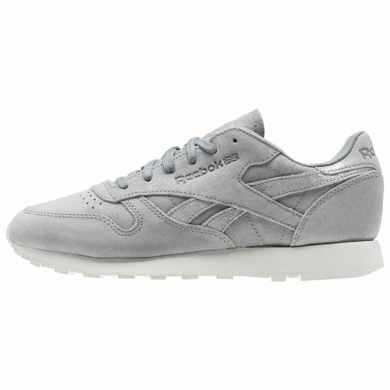 Tenisi Reebok Classic Leather Shimmer Dama Gri/Argintii Romania MW6152OU